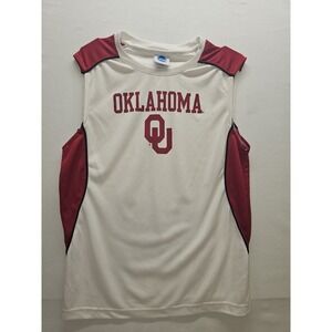 Vtg Unv Of Oklahoma Sooners Jersey Youth XL White Red Team NCAA